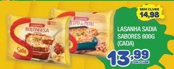 Costazul Supermercados Lasanha sadia sabores 600g (cada) oferta