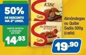 Costazul Supermercados Almôndegas ou quibe sadia 500g (cada) oferta