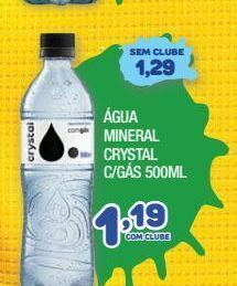 Costazul Supermercados Água mineral crystal c/gás 500ml oferta