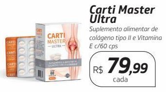 Carti master ultra suplemento alimentar de colágeno tipo ii e vitamina e  c/60 cps oferta na Drogal