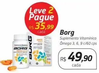 Drogal Borg suplemento vitamínico ômega 3, 6, 9 c/60 cps oferta
