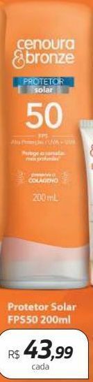 Protetor solar cenoura&bronze fps50 200ml