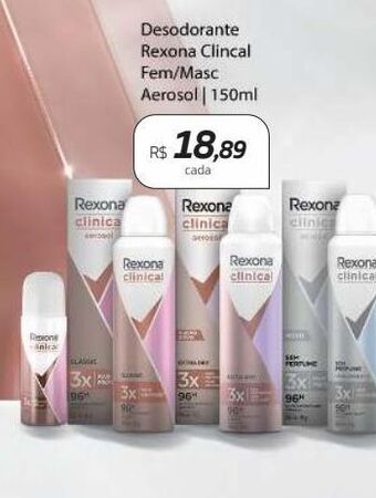Drogal Desodorante rexona clinical fem/masc aerosol 150ml oferta