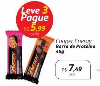 Drogal Cooper energy barra de proteína 45g oferta