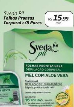 Drogal Sveda pil folhas prontas corporal c/8 pares oferta