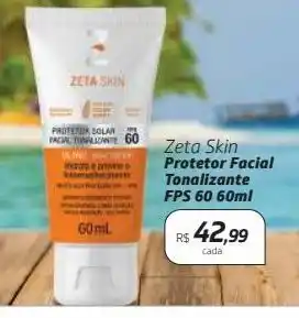 Drogal Protetor facial zeta skin tonalizante fps60 60ml oferta
