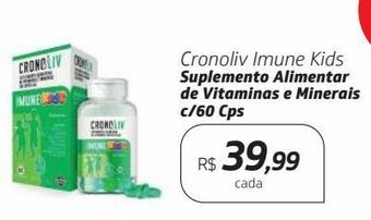 Drogal Cronoliv imune kids suplemento alimentar de vitaminas e minerais c/60 cps oferta