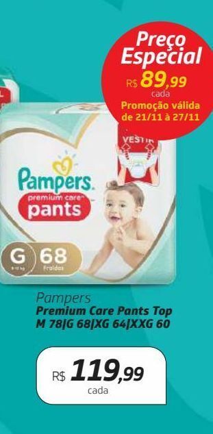 Drogal Pampers premium care pants top m 78|g 68|xg 64|xxg 60 oferta