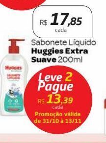 Drogal Sabonete líquido huggies extra suave 200ml oferta