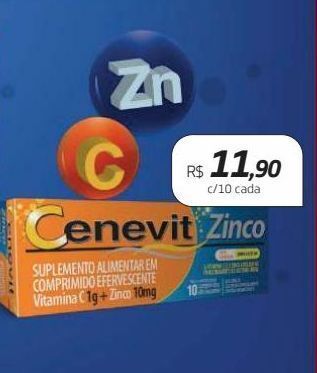 Drogal Cenevit zinco efervescente c/10 cada oferta