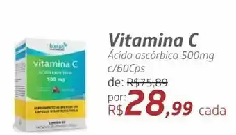 Drogal Vitamina c ácido ascórbico 500mg c/60cps oferta