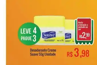 Mart Minas Desodorante Creme Suave Leve 4 Pague 3 55g oferta