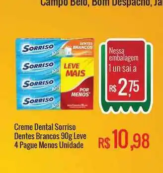 Mart Minas Creme Dental Sorriso Dentes Brancos 90g oferta