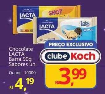 Supermercados Koch Chocolate lacta barra sabores oferta