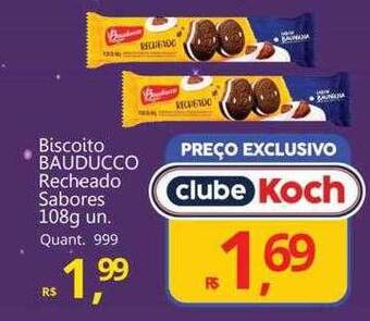 Supermercados Koch Biscoito bauducco recheado sabores oferta