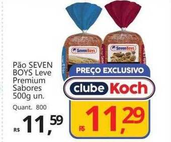Supermercados Koch Pão seven boys leve premium sabores oferta