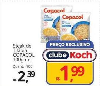 Supermercados Koch Steak de tilápia copacol oferta