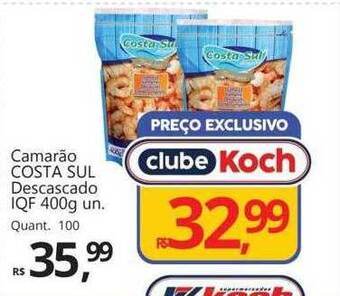 Supermercados Koch Camarão costa sul descascado iqf oferta