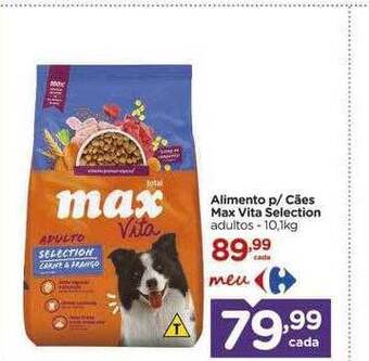 Carrefour Alimento p cães max vita selection oferta