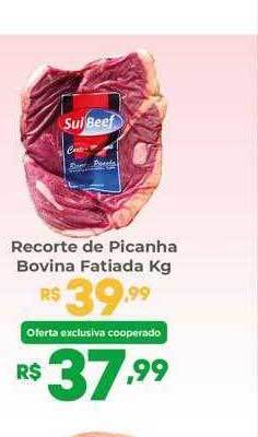 Coocerqui Recorte de picanha bovina fatiada kg oferta