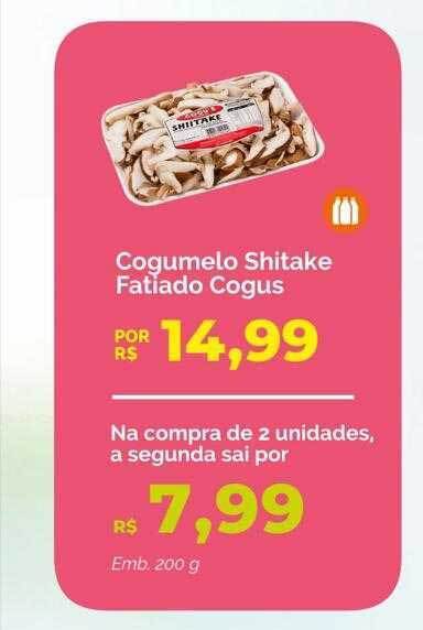 COGUMELO SHITAKE FATIADO COGUS 200 G - Oba Hortifruti