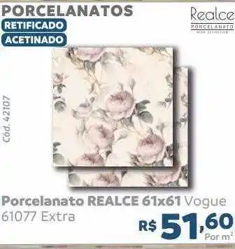 Tumkus Porcelanato realce 61x61 vogue oferta