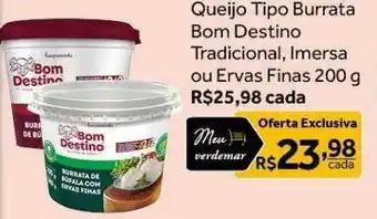 Queijo tipo burrata bom destino
