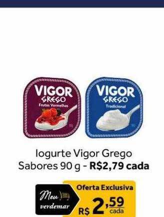 Verdemar Supermercado Iogurte vigor grego sabores oferta