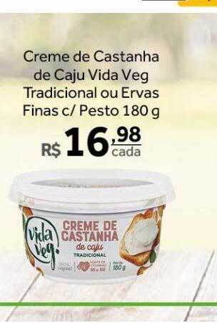 Verdemar Supermercado Creme de castanha de caju vida veg tradicional ou ervas finas c pesto oferta