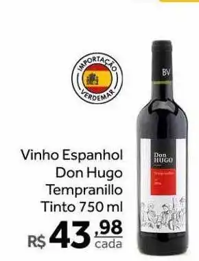 Verdemar Supermercado Vinho espanhol don hugo tempranillo tinto oferta
