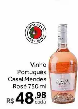 Verdemar Supermercado Vinho português casal mendes rosé oferta