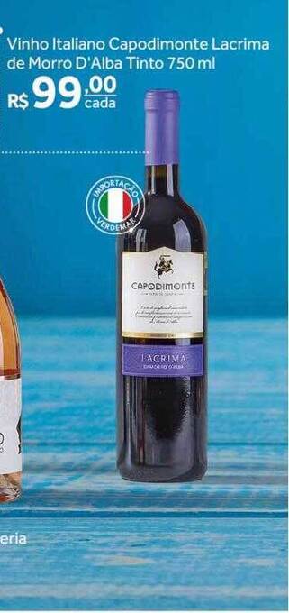 Verdemar Supermercado Vinho italiano capodimonte lacrima de morro d'alba tinto oferta