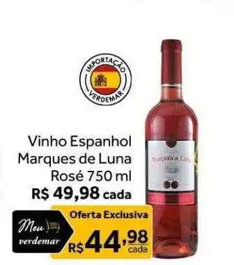 Verdemar Supermercado Vinho espanhol marques de luna rosé oferta
