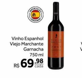 Verdemar Supermercado Vinho espanhol viejo marchante garnacha oferta