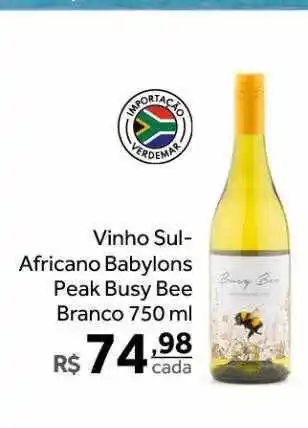 Verdemar Supermercado Vinho sul-africano babylons peak busy bee branco oferta