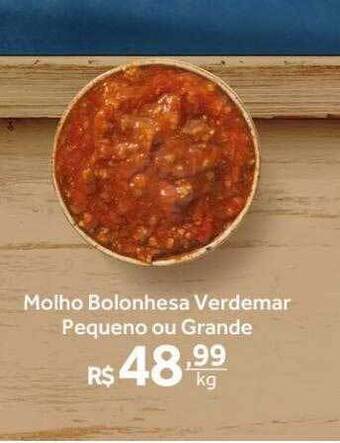 Verdemar Supermercado Molho bolonhesa verdemar pequeno ou grande oferta