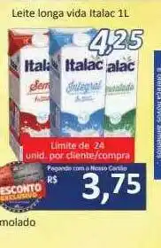 Supermercados Savegnago Leite longa vida italac oferta