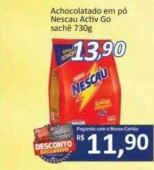 Supermercados Savegnago Achocolatado em pó nescau activ go oferta