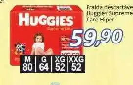 Fralda descartável huggies supreme care hiper
