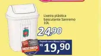 Supermercados Savegnago Lixeira plástica basculante sanremo 10l oferta