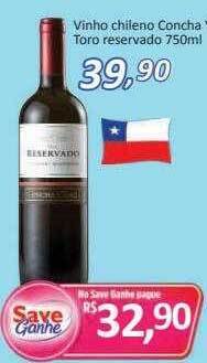 Supermercados Savegnago Vinho chileno concha y toro reservado oferta