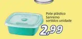 Supermercados Savegnago Pote plástico sanremo sortidos oferta