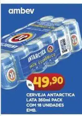 Bramil Supermercados Cerveja antarctica lata pack com 18 oferta