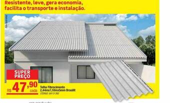 Leroy Merlin Telha fibrocimento 2.44mx1.10mx5mm brasilit oferta