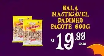 Bala mastigável dadinho pacote