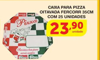 Caixa para pizza Oitavada Fercorr 35cm com 25 unidades