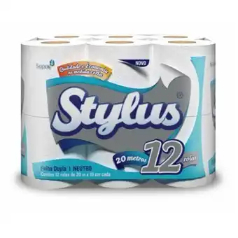 Violeta Supermercados Papel higiênico neutro folha dupla stylus 20m x 10cm pacote 12un oferta