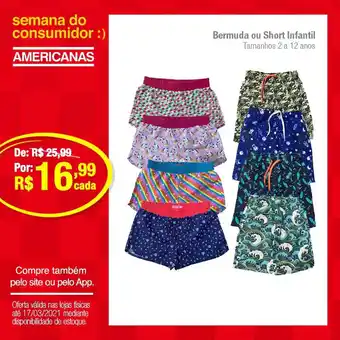 Bermuda Ou Short Infantil