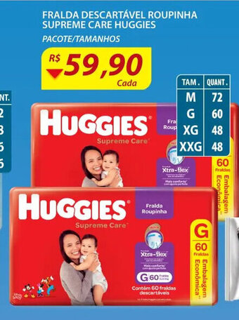 Assaí Atacadista Fralda Descartavel Roupinha Supreme Care Huggies oferta