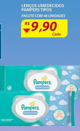 Assaí Atacadista Lencos Umedecidos Pampers tipos 48 unidades oferta